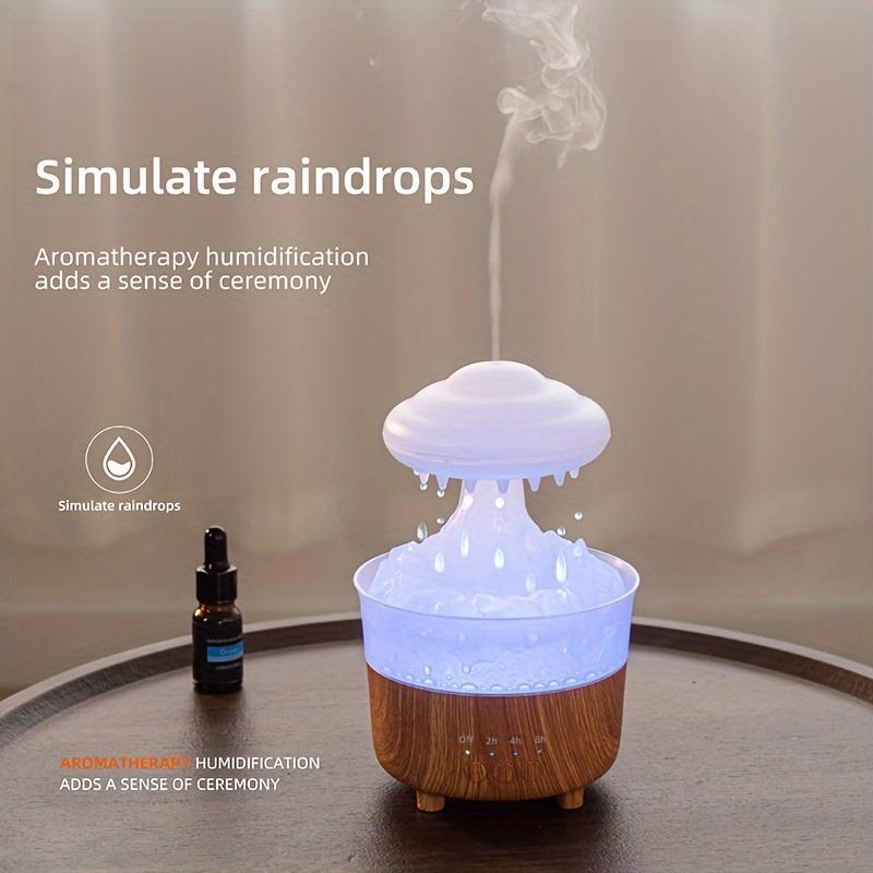 Cloud Shaped Essential Oil Diffuser Without Battery, 1 Piece USB Powered Cloud Rain Humidifier with Remote Control, Creative Co