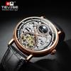 Tewis Men's Skeleton Mechanical Watch with Leather Strap