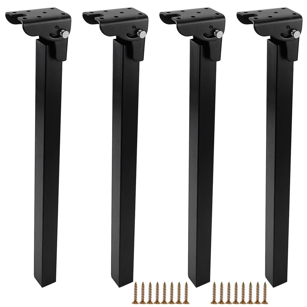 7Akiranoai 4pcs 42cm Folding Laptop Table Legs, Folding Hardware, Table Leg Brackets with Screws