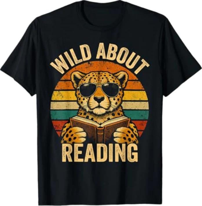 Boys Animal Print Clothes Wild About Reading Cheetah Book Tshirt S