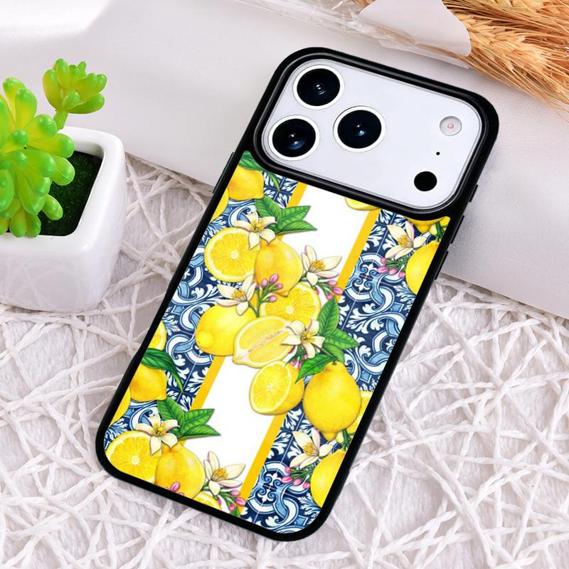 Mediterranean Lemon Shockproof Phone Case for iPhone 17 Air 16e 15 11 12 14 13 Pro Max Cover Coque