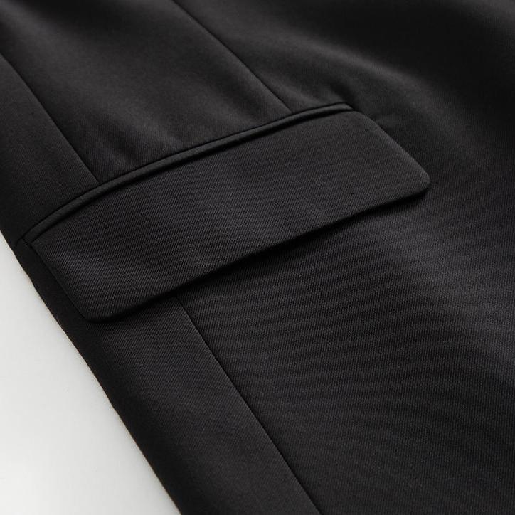 Elegante Fashionável Minimalista Estiloso Roupa Exterior Feminina Tendência Estilo Coreano Blazer Conjunto Colete Fibra de Poliéster