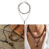 Artificial Turquoise Multilayer Collar Necklace With Geometric Pendant For Boho Women