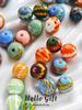 12mm West Asian Threaded Ribbon Candy Color Round Glass Beads for DIY Handmade Crafts