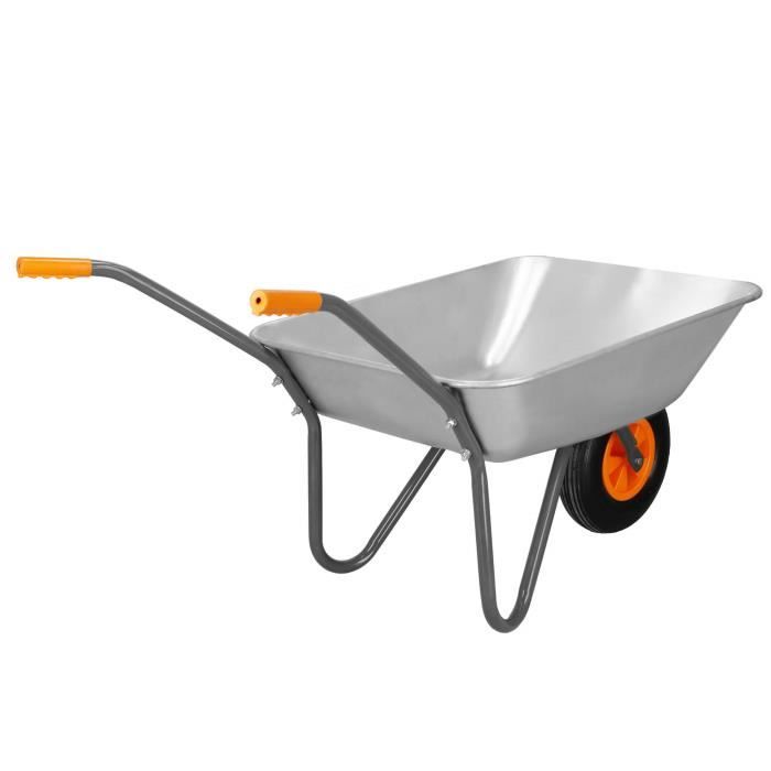 Brouette charge 120 kg - SPRINGOS - Modèle Basic - Roue gonflable - Acier galvanisé