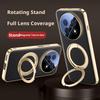 For Huawei Enjoy 90 Plus and 90 Pro Max Case Delicated Leather Built-in Magnet 360° Rotation Stand Plated Screen Protecto Cover