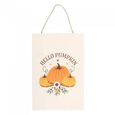 Autumn Days Hello Pumpkin Hanging Sign