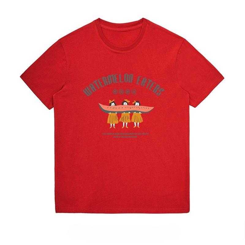 

The Onlookers Wore Pure Cotton T-shirts for Women and Creative, Spoof Printed Half-sleeved Loose Clothes for Teenagers in Summer 4XL