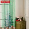 1PC Nuan Series Christmas Style Sheer Curtain Colorful Christmas Tree Print Tulle Curtain for Kitchen Bedroom and Living Room Home Decor