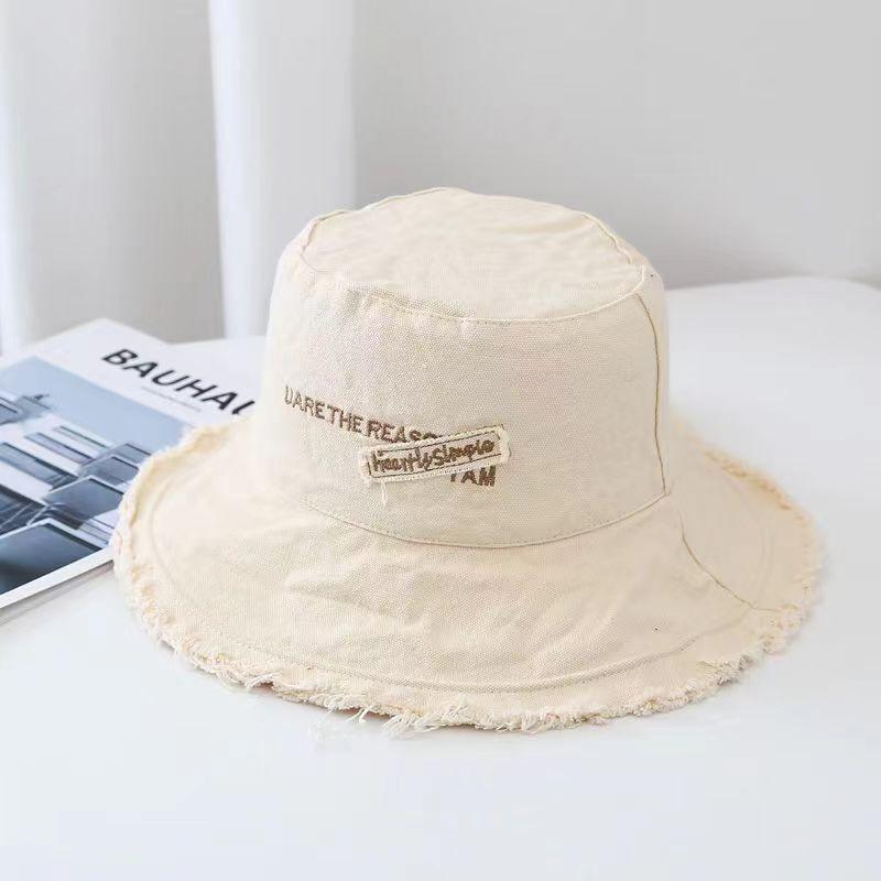 Pălărie de pescar din pânză Versiune coreeană Pălărie cu parasolar Pălării cu boruri mari spălate