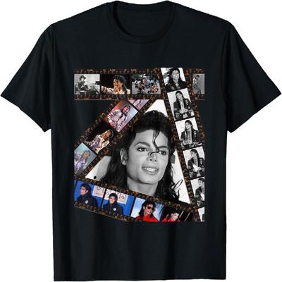 Michael Jackson MJ-002 Black Cotton 100% T-Shirt, Unisex-Adults, Small, Short Sleeve