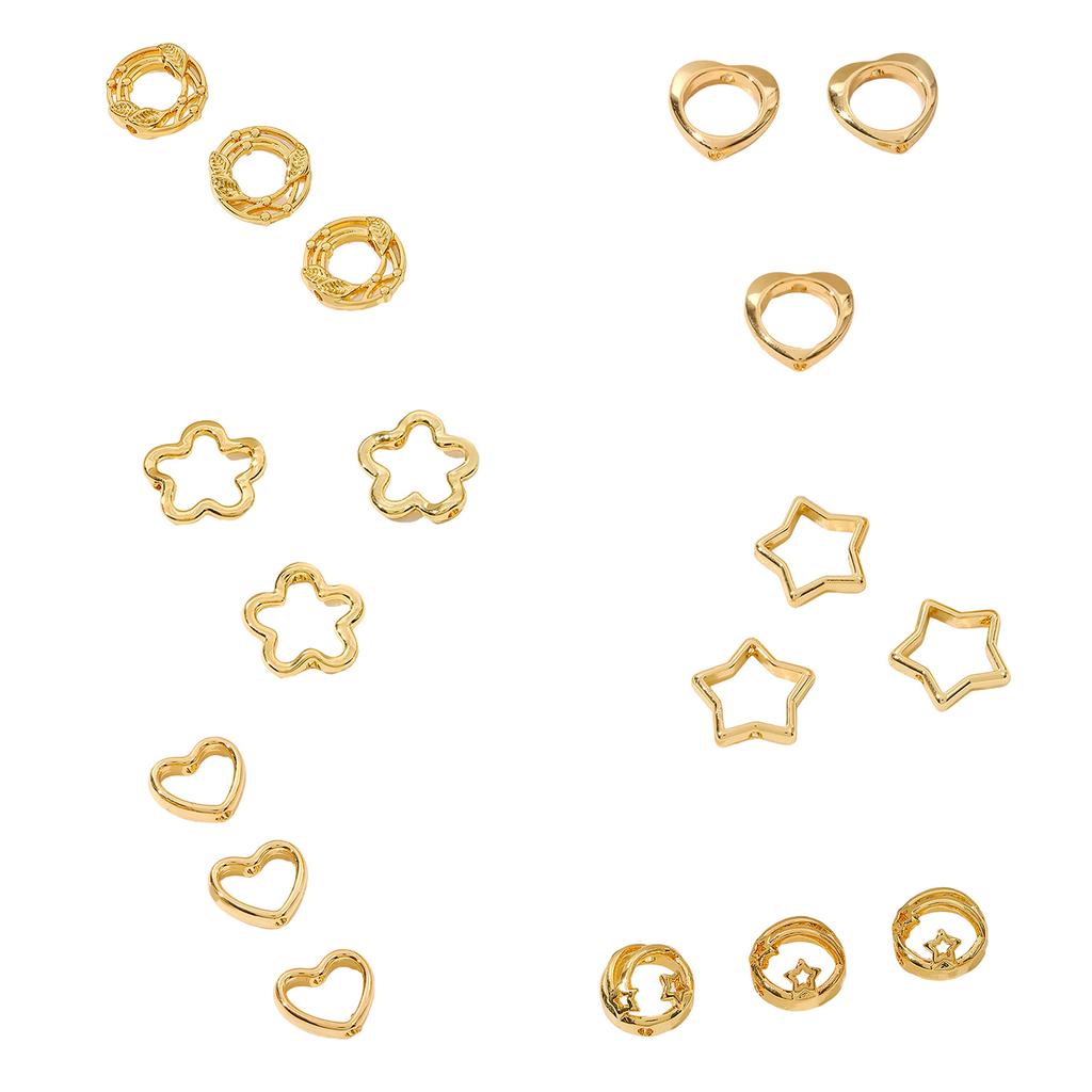 Pack of 10 Bead Connectors for Bracelets and Necklaces Jewelry Findings Components Through Hole Bead Circles Frame