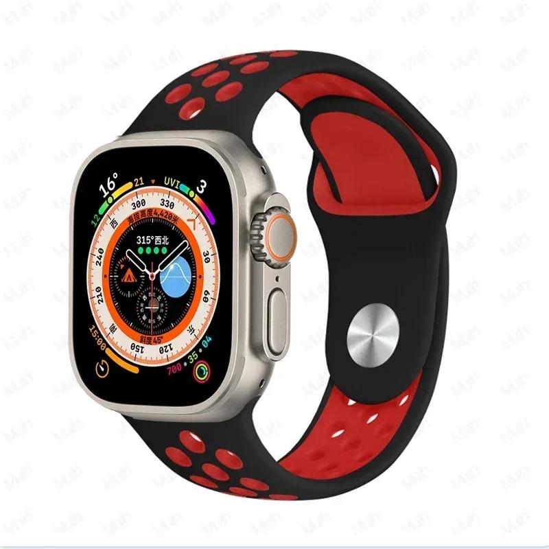 Sportarmbänder für Apple Watch Series 10 42mm 46mm Armband ultra 2 49mm 40mm-44mm 45mm 41mm Silikonarmband iwatch 10 9 8 7 6 SE 5 4 3