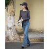 Demana Women's Autumn Letter Print Cotton Blend T-shirt