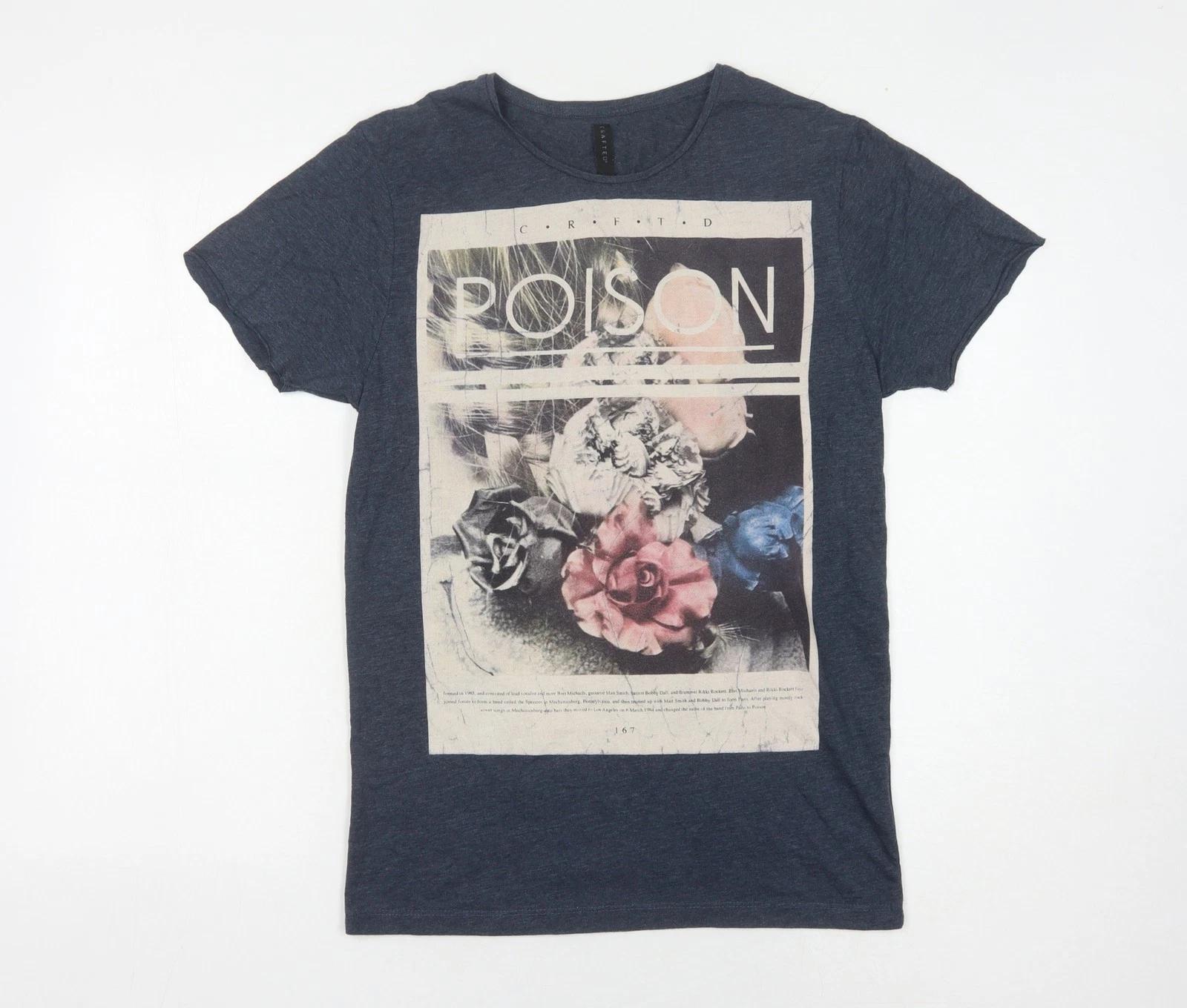 Crafted Men s Blue Graphic Print T-Shirt, Size S S