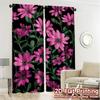 Set Of 2 Flat Printing Curtains Without Rod Floral Pattern Pink Flowers Women Is Day Festival Creative Polyester Curtain