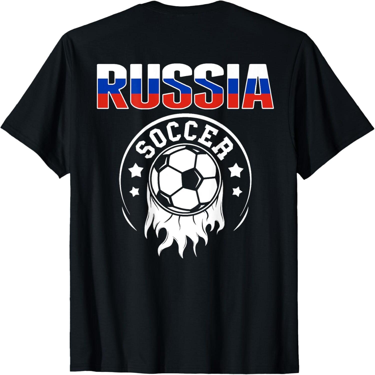 Proud Russia Soccer Fans Jersey Russian Flag Football Lovers T-Shirt(2) S разноцветный