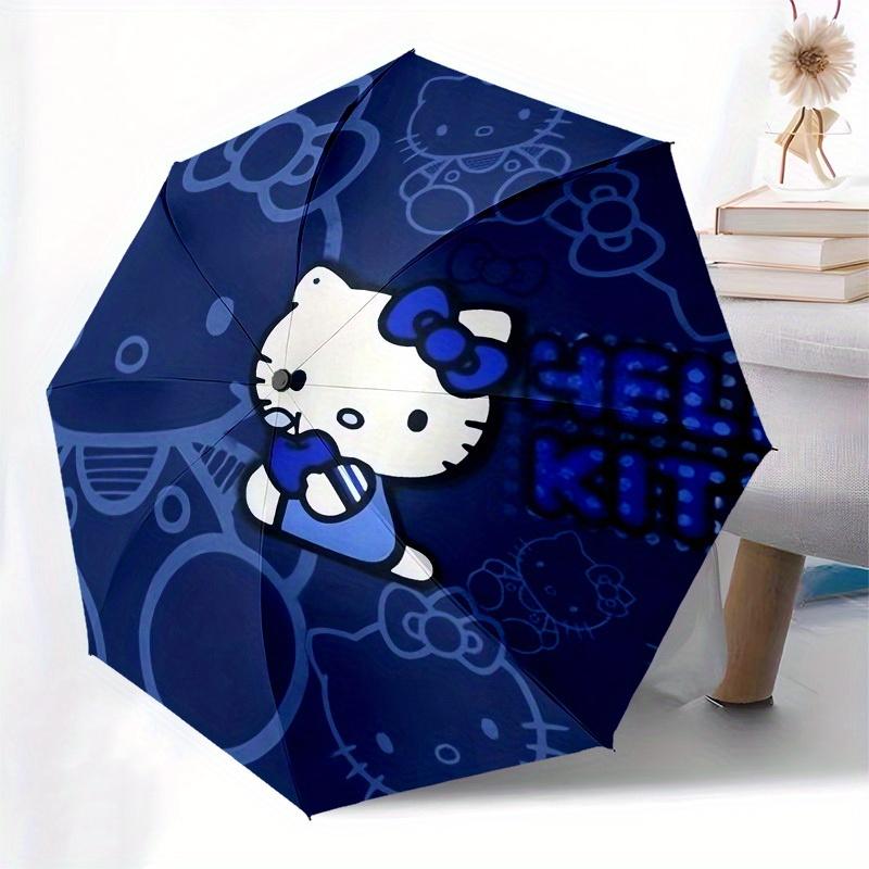 1pc Hello Kitty Blue Theme Umbrella with Plastic Handle,Suitable for All Seasons Home Travel Outdoor UmbrellaSanlio687
