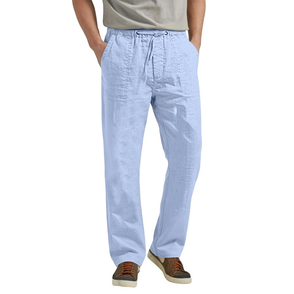 Herren Leinen Casual Hose Baumwolle Vollständig für Frühling und Herbst Tägliche Kleidung