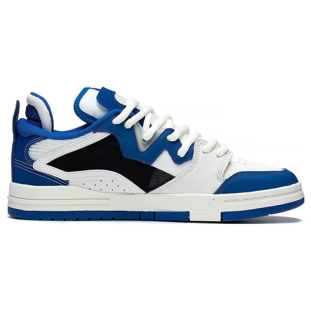 Li Ning Wave PRO Synthetic Leather Slip Resistant Abrasion Resistant Low top Skateboard Shoes Men's White Blue AECT013-2