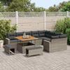 Garden Sofa Set 12 Pcs Grey Poly Rattan