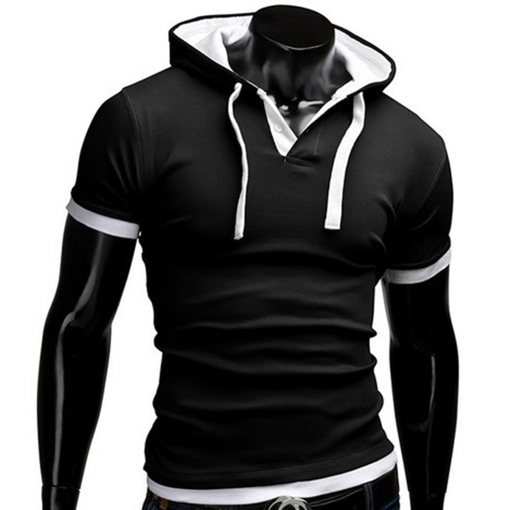 

Мужской летний пуловер с капюшоном, мужская футболка с короткими рукавами m белый