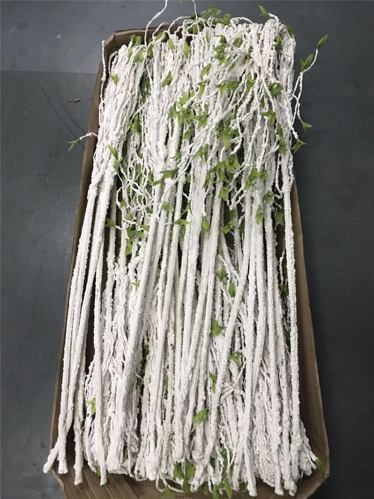 Lifelike Faux Branch Decorative Dried Artificial Twig Vine Stem for Garden Hotel Office Home Farmhouse Decor with Leaves White 55.1in