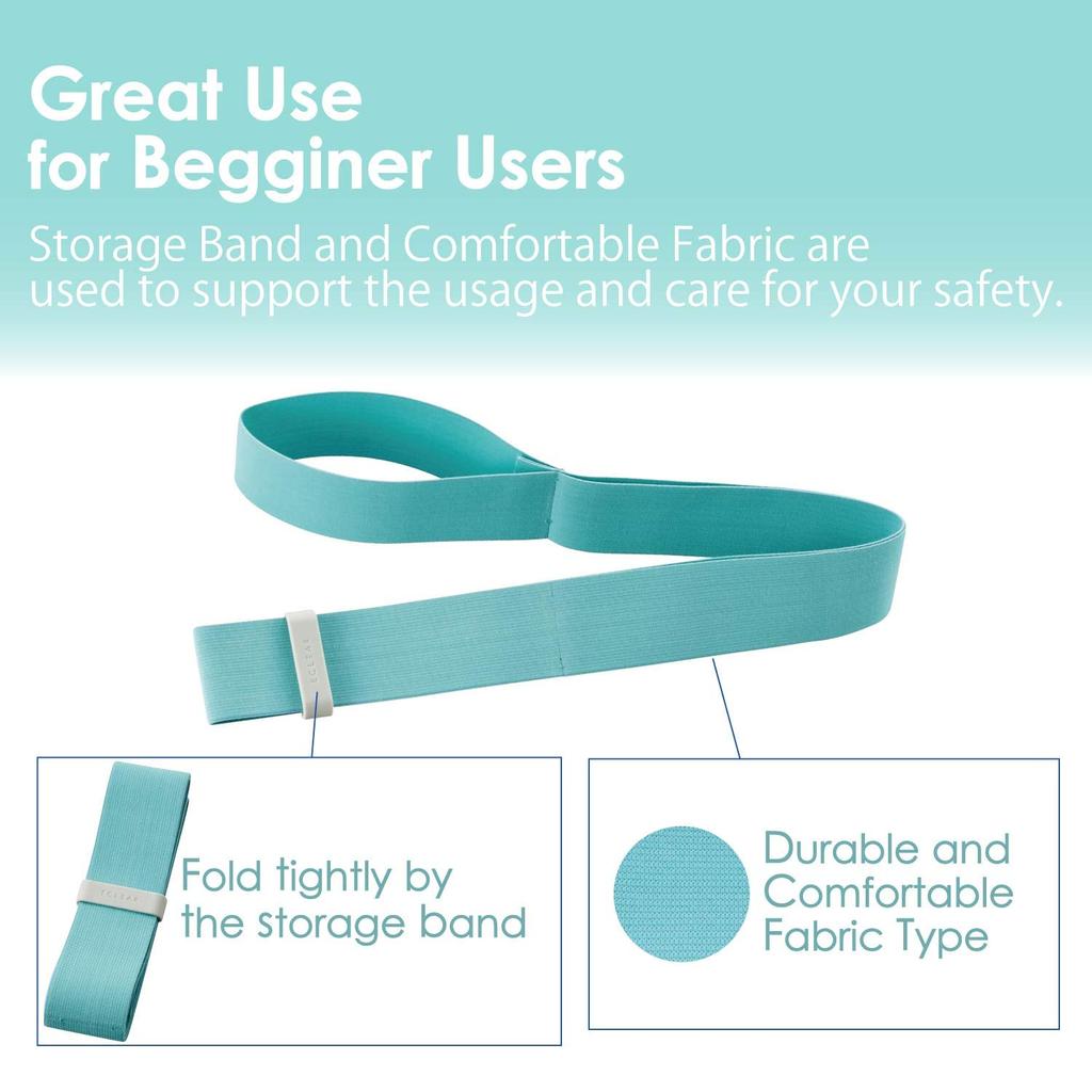 Eclear Sports Training Fabric with Storage Band and Training Light Blue Tube, Soft, Tear-Resistant Type, Booklet, (HCF-TBFSBUL)