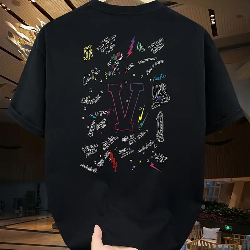 New Summer Men's Fashion T-shirt Personality Fun Patterns Printed Men's T-shirt Top