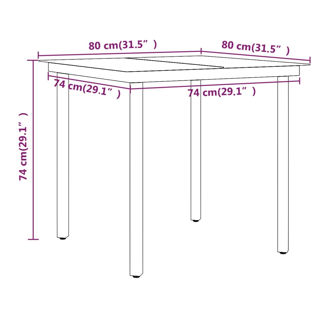 3 Piece Outdoor Dining Set with Cushions Black