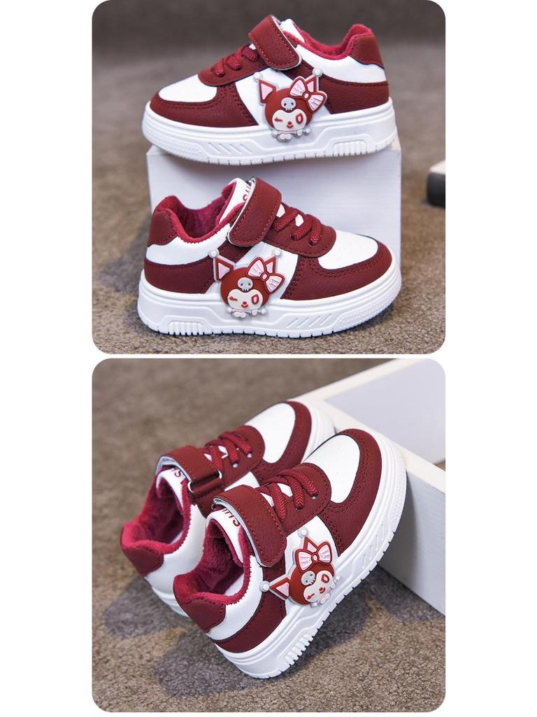 Pantofi de skate joasă cu desene animate pentru copii: Pantofi Casual de Mers Căptușiți cu Fleece, Umpluți cu Bumbac, pentru Copii Mici și Copii Mici