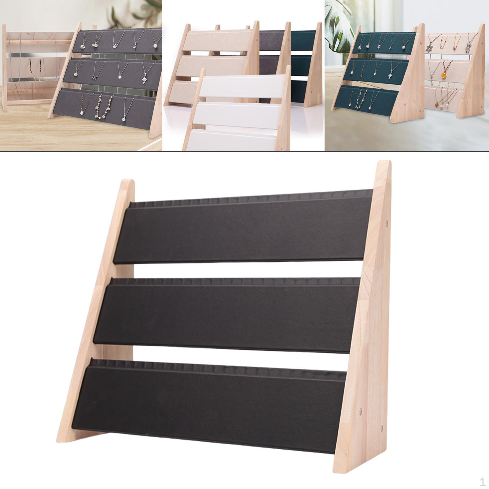 Elegant Jewelry Storage Rack for Necklaces And Bracelets Black PU Leather