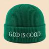 1pc God Is Good Christian Faith Warm Knitted Hat Unisex Skiing,Cycling,Gatherings and Daily,Giving Gifts to Family and Friends