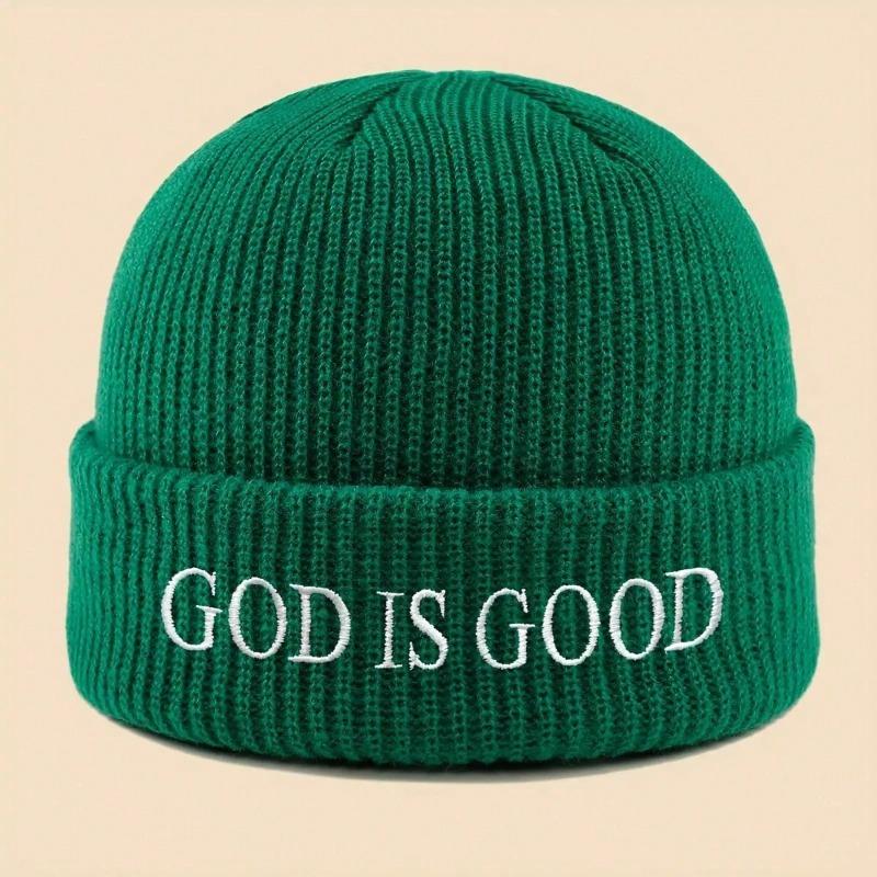 1pc God Is Good Christian Faith Warm Knitted Hat Unisex Skiing,Cycling,Gatherings and Daily,Giving Gifts to Family and Friends