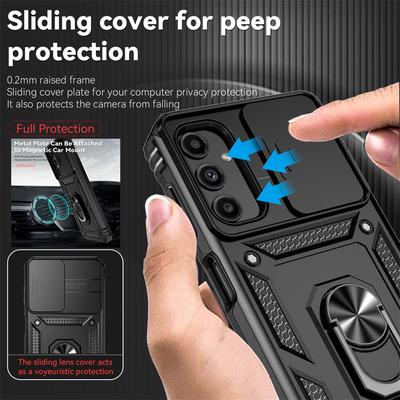 Für Samsung Galaxy A25 5G Hülle Slide Kamera Schützen Telefonhülle für Samsung A25 A 25 25A 6.44" Autoring Ständer Rüstung Rückseite