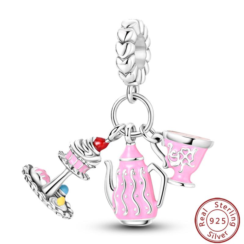 Dessert Afternoon Tea Series Copper Coffee Cake Pizza Fries Sweet Charms Beads 3Mm Diy Fine Jewelry Making