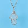 Mushroom Crystal Pendant Necklace for Women Colorful Stone MetalRimmed Mushroom Necklace Teenage Girl GraduationNecklace Jewelry