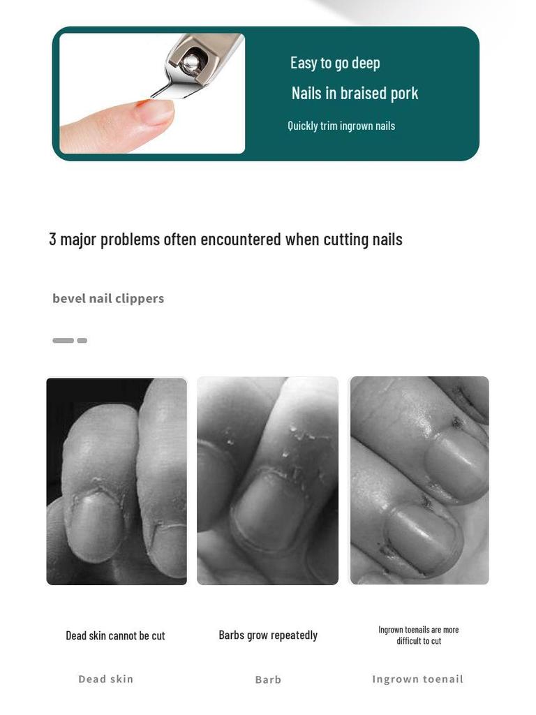 In Stock Toenail Clippers Set: Angled Tip, Eagle Beak Design for Ingrown Nails and Foot Care