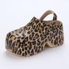 Hole shoes women wear leopard print heightened platform new beach garden shoes cool slippers