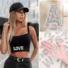 52 Pieces Glitter Rhinestone Alphabet Letter Stickers Kit 2.4 Inch Resin Rhinestone Iron On Letter Glitter Self-Adhesive A-Z Kit