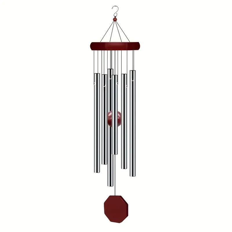 Chinese Style Metal Wind Chime 6 Tube DIY Hanging Ornament With Bell For Home Balcony Decor Elegant Decoration For Hotel