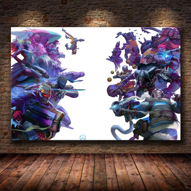 Overwatch Online Game Poster HD Canvas Painting Wall Art Modern Living Room Bedroom Boys Room Dormitory Game Room Cuadros Decor