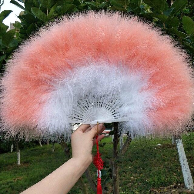 Lolita-Feder-Faltfächer, japanisches süßes Feenmädchen, dunkle Gothic-Hoftanz-Handfächer, Kunsthandwerk, Geschenk, Hochzeit, Party-Dekoration