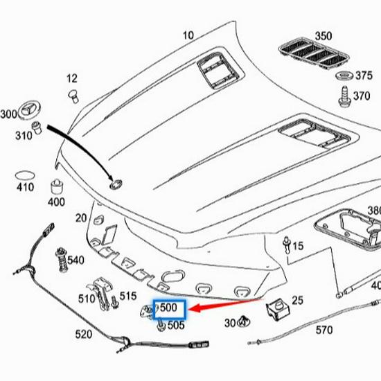 Mercedes-Benz GL/GLS W166 Hood Latch (2048800460)