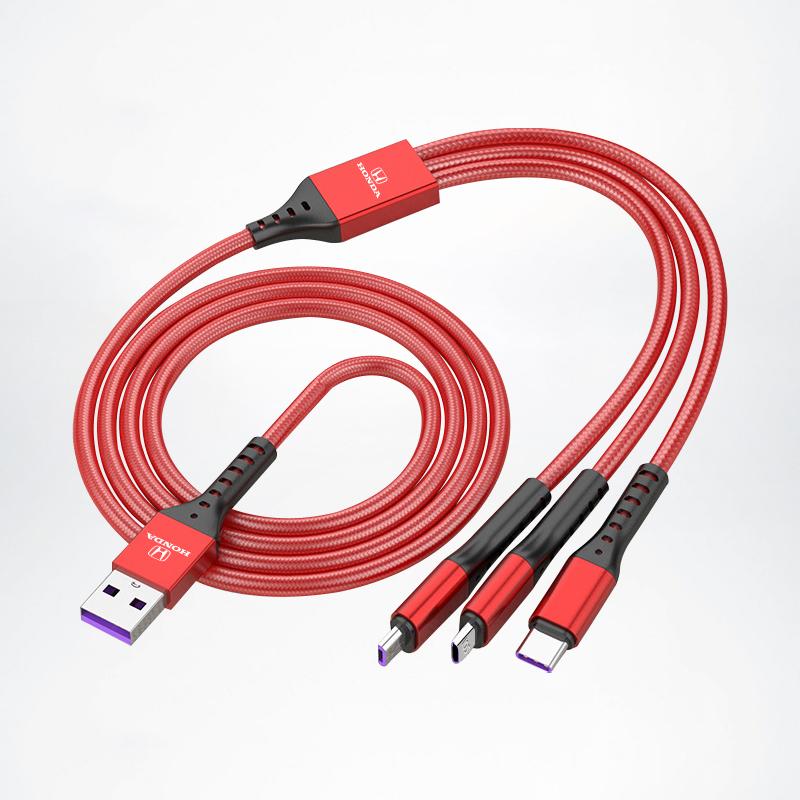 Car 3 In 1 100w Fast Charging Type C Usb Data Cable For Honda Pilot Odyssey Civic HR-V Prologue ZR-V Passport Fit Freed WR-V Ny1 ajj256