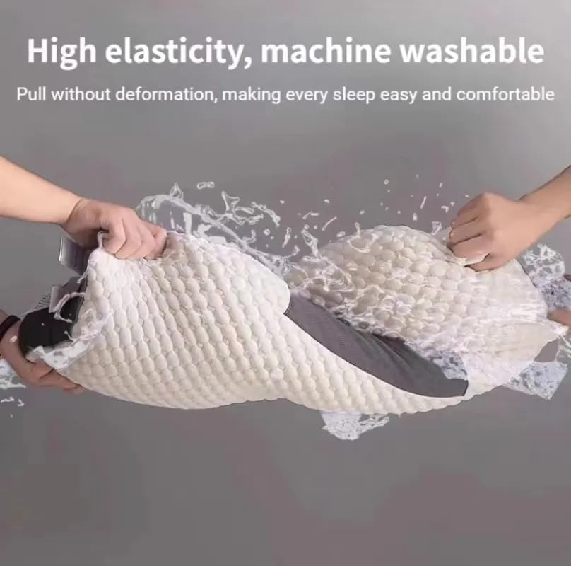 3D SPA Massage Pillow, Cervical Support & Well Sleep Nursing Pillows, Help Sleep and Protect the Neck Knitted Cotton Pillow