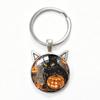 Yin Yang Double Cat Ear Gem Keychain - Trendy Unisex Alloy Accessory