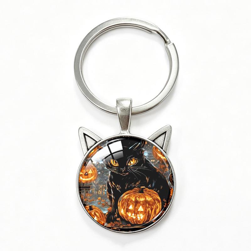 Yin Yang Double Cat Ear Gem Keychain - Trendy Unisex Alloy Accessory
