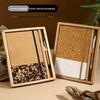 Eco-friendly Notebook Set Made of Coffee Grounds Cork Customizable Business Office Notepad with Gift Box Packaging