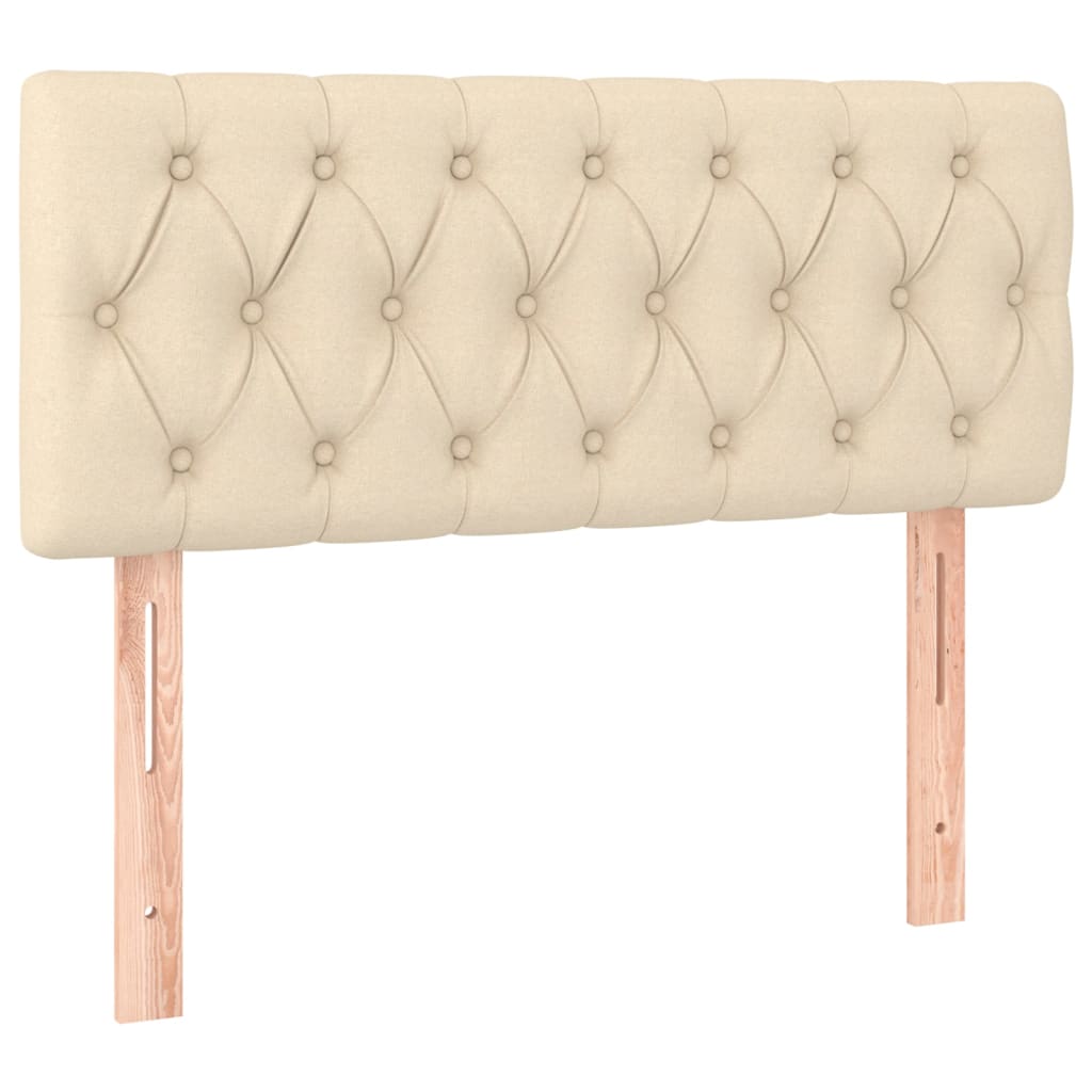 Box Spring Bed with Mattress Cream 120x200 cm Fabric